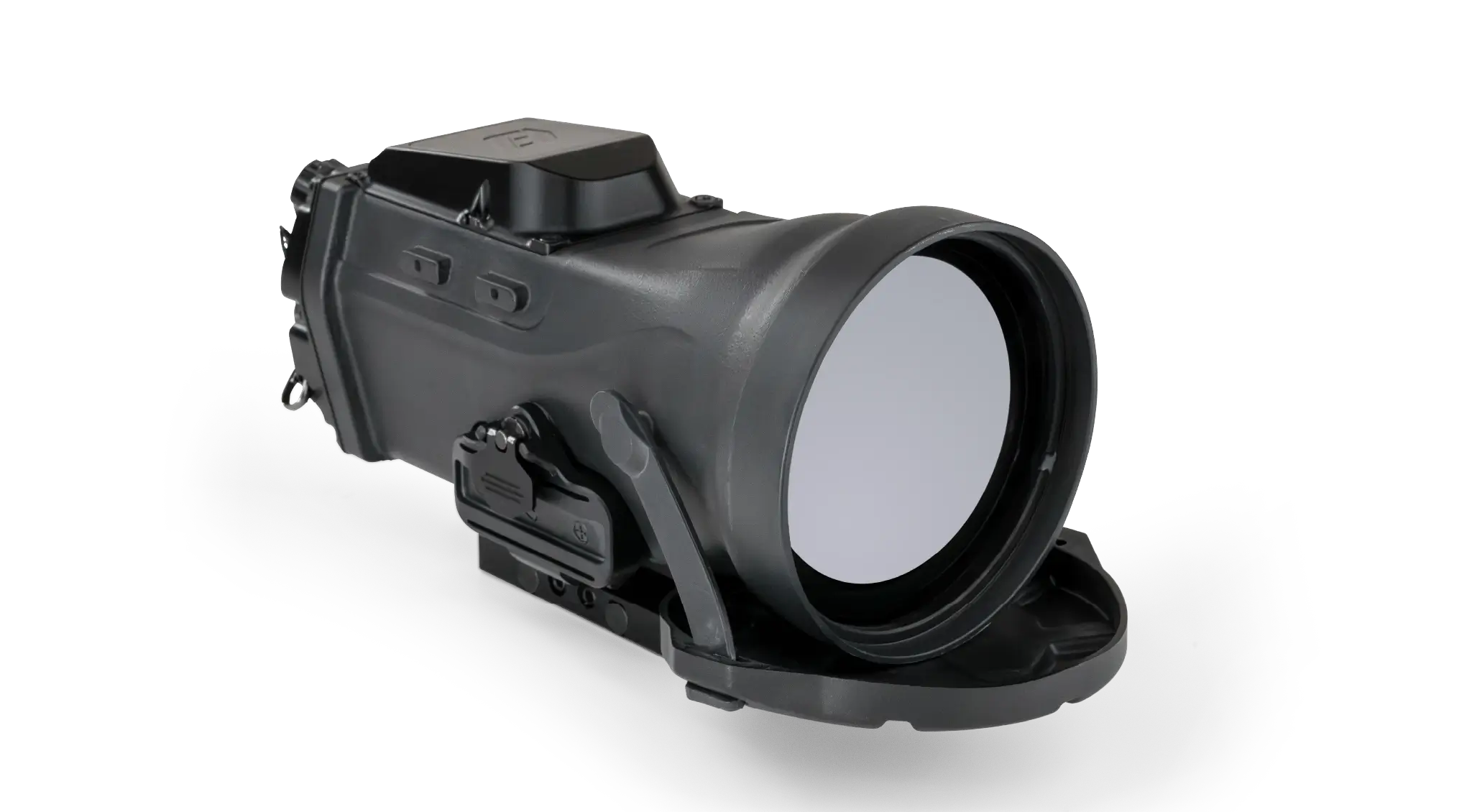Clip on thermal device on white background
