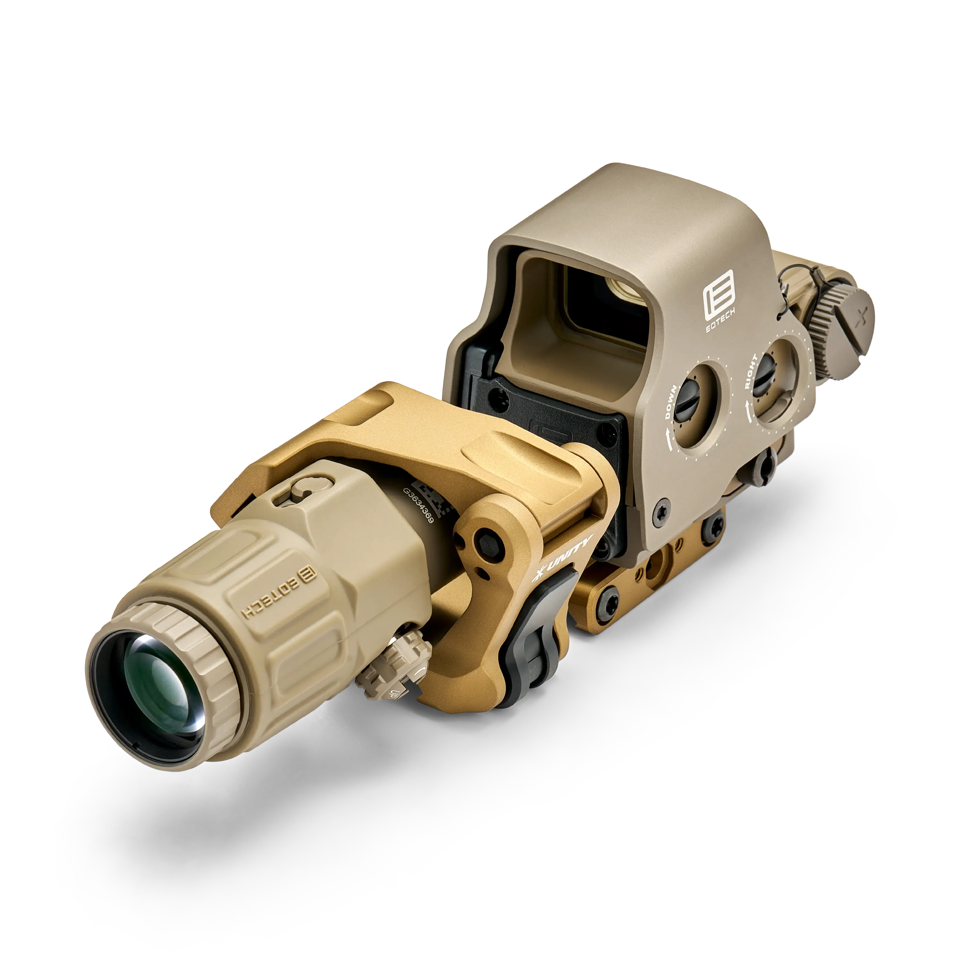 EOTECH HHS Unity Tan right rear angle with magnifier up