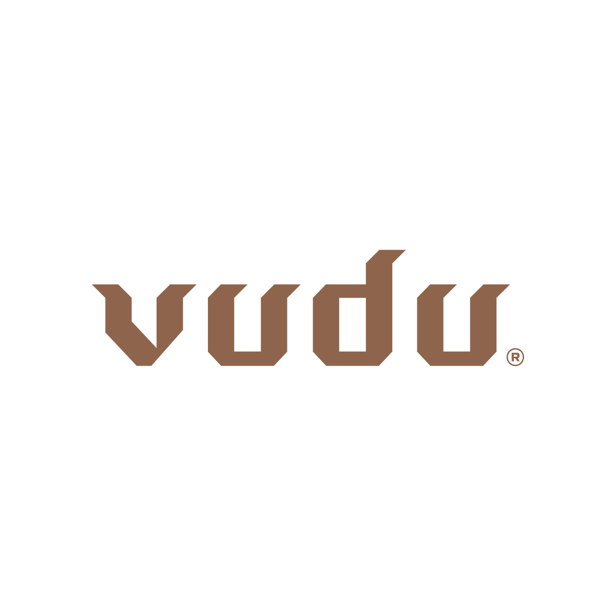 Vudu logo in copper on a white background