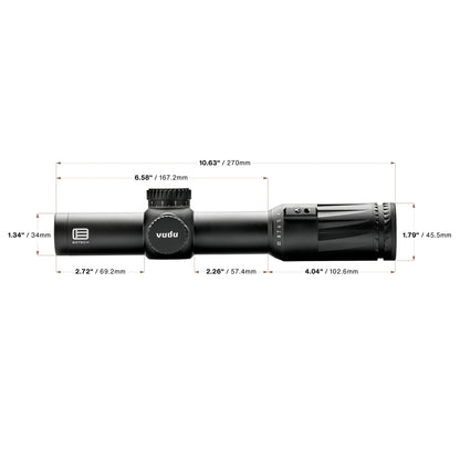 VUDU 1-10 Riflescope with dimensions