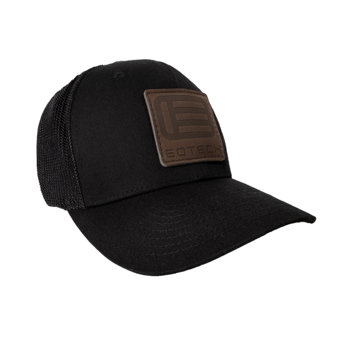 EOTECH Black Trucker Hat with Leather Patch